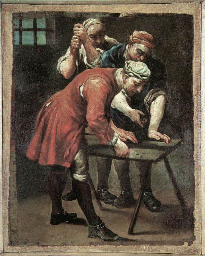 Dice Players painting - Giuseppe Maria Crespi Dice Players art painting